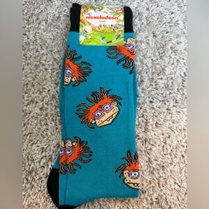 Teal Novelty Socks with Chuckie Character Print - Men